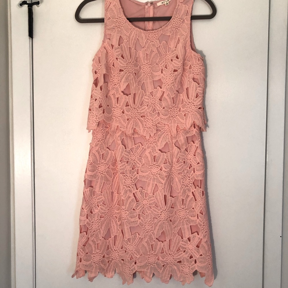 Miami Pink Lace Dress, Size Small